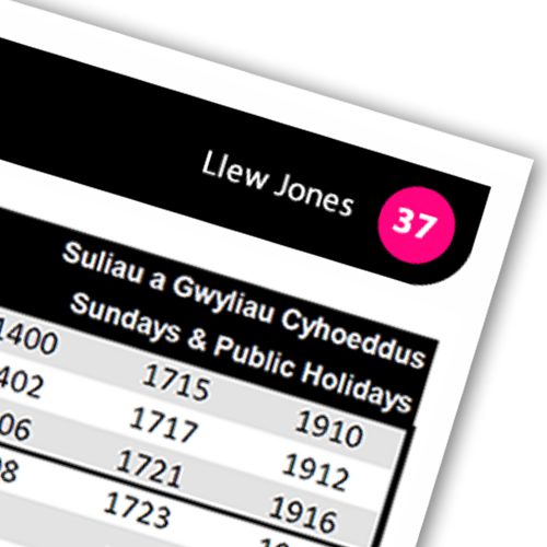 Bus Timetables North Wales Coach Hire (01492) 640320