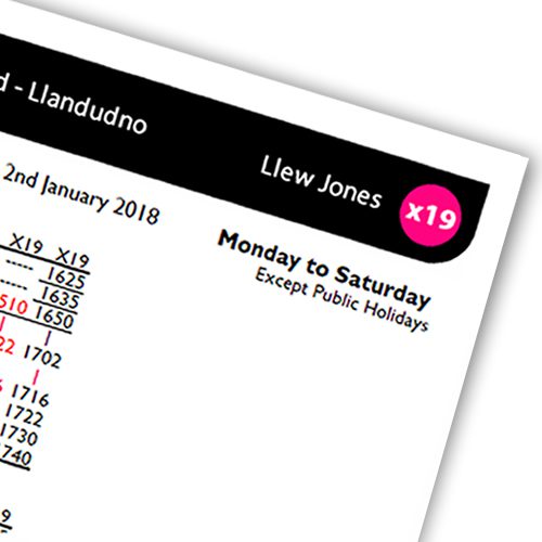 Bus Timetables North Wales Coach Hire (01492) 640320